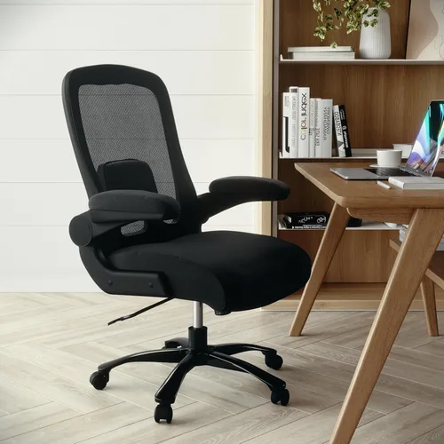 Miniatura 2 de Flash Furniture Silla giratoria grande y alta para oficina y juegos con soporte lumbar y espalda, silla de oficina ergonómica de malla con Tela