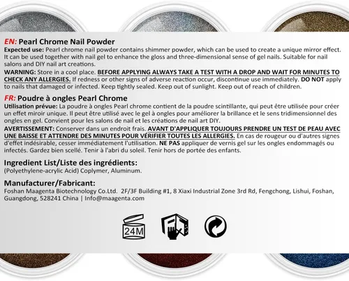 Miniatura 9 de AIMEILI Polvo de uñas de cromo perlado, vegano, libre de crueldad, 12 colores Aurora Metálico Holográfico efecto espejo pigmento para arte de uñas
