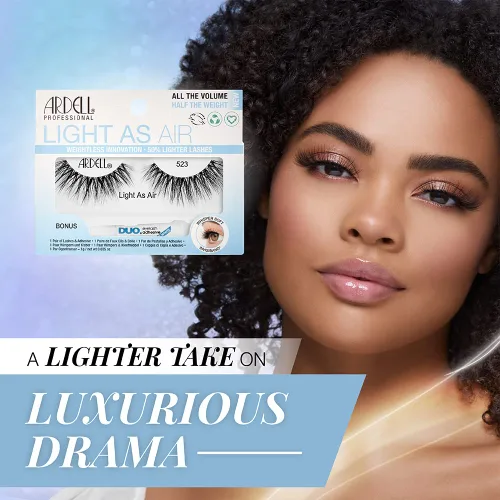 Miniatura 3 de Ardell Light As Air - Pestañas postizas 523 – Pestañas ligeras y finas con volumen natural, banda Invisiband suave y cómoda para uso diario