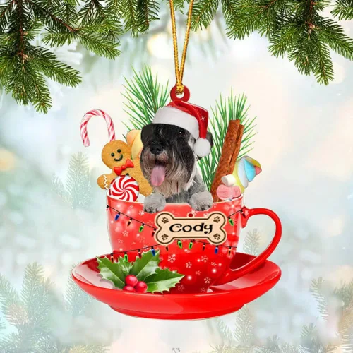 Miniatura 98 de NAZENTI Adorno personalizado de Alaskan Malamute en taza roja, adorno de Navidad personalizado para perros amantes de las mascotas, colgante