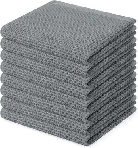 Miniatura 108 de Homaxy Paños de cocina de 100% algodón con tejido de gofre, ultra suaves, absorbentes, de secado rápido, 12 x 12 pulgadas, paquete de 6, amarillo