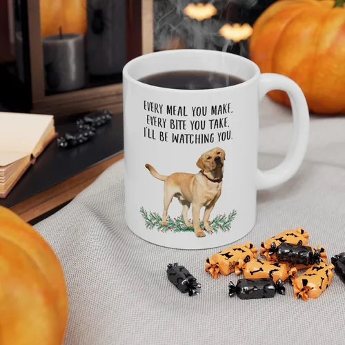 Miniatura 7 de Divertidos regalos amarillos de Labrador Retriever para mujeres, Día de la Madre 2025 Every Meal You Make Every Bite You Take Taza de café, taza