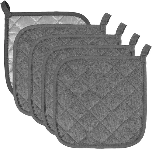 Miniatura 17 de Soporte para ollas de algodón, lavable a máquina, resistente al calor, soporte para ollas, almohadillas calientes, salvamanteles para cocinar y Negro