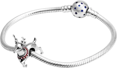 Miniatura 4 de SOUKISS Dijes de reno de Navidad de plata de ley 925, Papá Noel, adornos de calcetines para pulsera