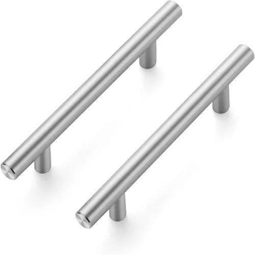 Miniatura 46 de JOY DECOR - Paquete de 5 tiradores de 4 pulgadas para armarios con orificio central de 2-1/2 pulgadas, herrajes de latón cepillado para armarios