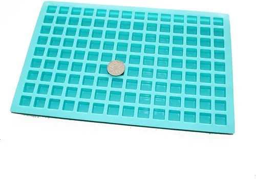 Miniatura 6 de X-Haibei Molde de silicona cuadrado pequeño de 126 cavidades, grosor de 0.1 onzas por celda para cubitos de hielo, gelatina, caramelos de gomita