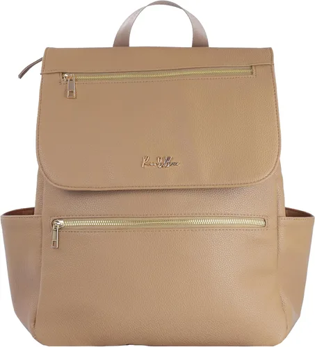 Mochila para pañales de cuero vegano de alta calidad, bolsa de bebé de diseño grande, elegante mochila para pañales con correas para cochecito y
