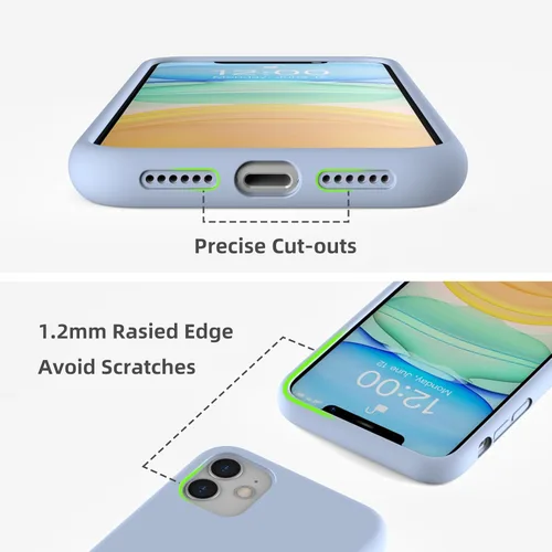 Miniatura 2 de Funda de silicona líquida compatible con iPhone 11, color azul claro [Protección contra caídas] [Resistente a los arañazos, a prueba de golpes]