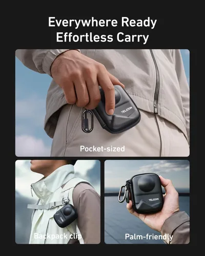 Miniatura 4 de TELESIN Osmo 360 - Funda de transporte para DJI Osmo 360, bolsa de almacenamiento pequeña portátil, funda protectora, protector de viaje con correa