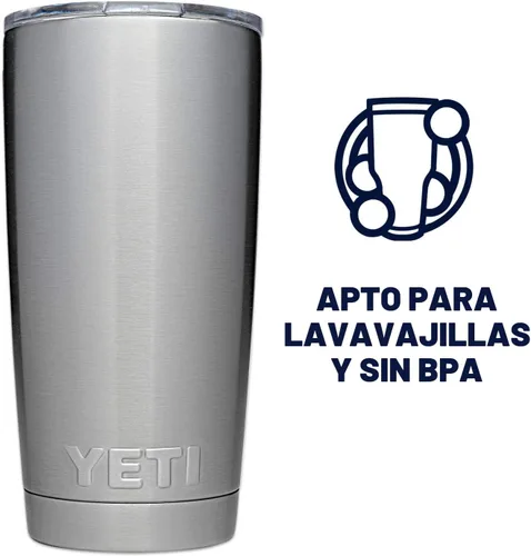 Miniatura 5 de YETI Rambler - Vaso de acero inoxidable con aislamiento al vacío de 20 onzas con tapa MagSlider Todo acero inoxidable