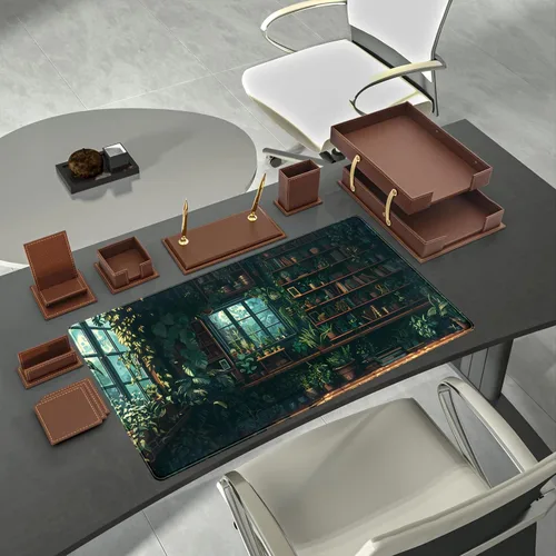 Miniatura 3 de Alfombrilla de escritorio de plantas verdes para juegos, alfombrilla de escritorio extra grande, alfombrilla de mouse de escritorio XXL, alfombrilla
