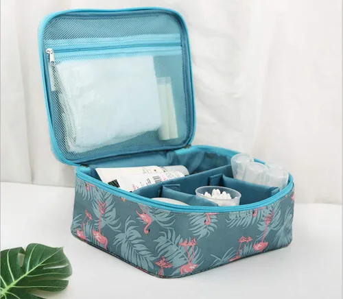 Miniatura 2 de Neceser multifunción bolsa de cosméticos portátil bolsa de maquillaje impermeable bolsa de viaje colgante organizador bolsa para mujeres niñas, Gris