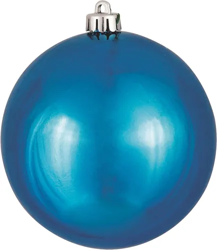 Miniatura 27 de Vickerman Adorno de bola de Navidad inastillable con acabado de lentejuelas con tapa perforada, 6 por bolsa, 4 pulgadas, color negro