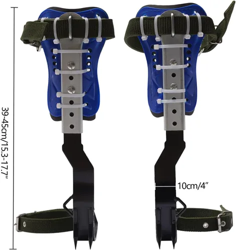 Miniatura 3 de Juego de picos de escalada de árboles, estacas ajustables de acero inoxidable para escalada de árboles con cinturón de arnés y correa trasera