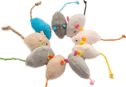 Miniatura 2 de Fashion's Talk Juguete de Ratones para Gatos Paquete de 18 Juguetes de Ratones de Felpa Rellenos de Hierba Gatera para Gatos de Interior - Diseño