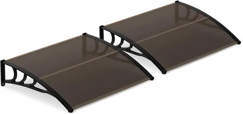 Miniatura 15 de Tangkula 2 Pack 30" x 39" Window Awning, Modern Polycarbonate Overhead Door Awning with Hollow Sheet for Rain Snow Sunlight Protection, UPF 50+