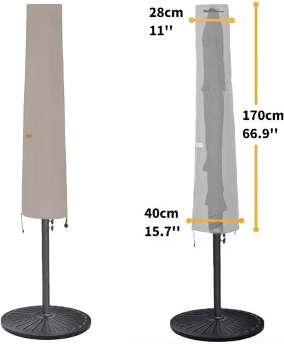Miniatura 2 de Funda para Sombrilla de 6 a 9 pies para Sombrillas de Patio, Funda para Sombrilla de Mercado Impermeable y Duradera con Cremallera y Varilla