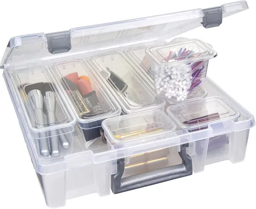 Miniatura 29 de AB Designs 6967ABD Super Satchel con 9 contenedores mezclados en el interior, contenedor apilable para organización de almacenamiento en el hogar