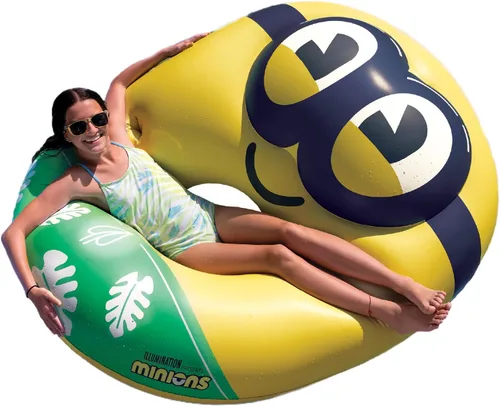 BigMouth Giant Minions - Flotador inflable para piscina, flotador inflable de tubo de natación Mi villano favorito 4, mercancía de película de