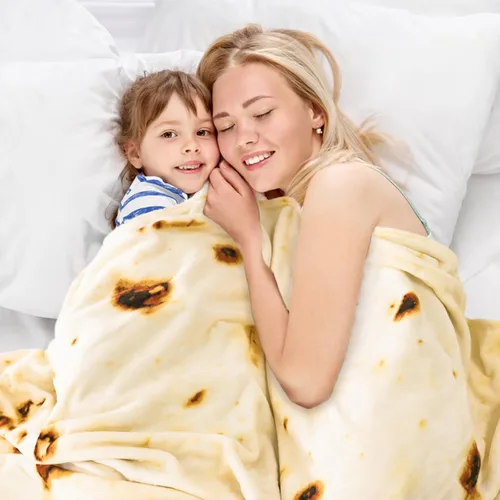 Miniatura 3 de Bnuitland Manta de tortilla de burritos, 300GSM de doble cara gigante divertida manta de regalo para niños/mascotas y adultos, manta realista súper