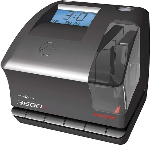 Pyramid Time Systems - Reloj de tiempo de empleado de doble función 3600SS y sello de documentos con alineación LED SmartSite y ventana Tri-View -