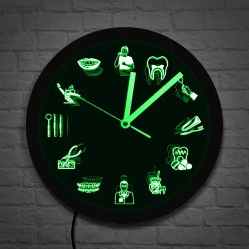 Miniatura 6 de The Geeky Days Dentista Clínica Dental Neón Reloj de Pared Señal Dental Oficina Higienista Iluminación LED Decoración Regalo