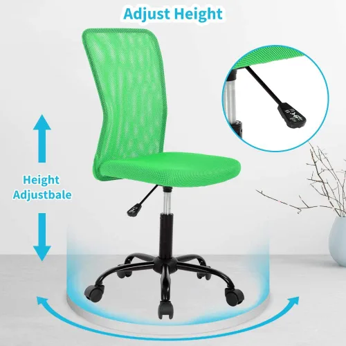 Miniatura 9 de Silla de escritorio ergonómica con respaldo medio, silla de oficina, para oficina en casa, silla de oficina moderna, sin apoya brazos, silla