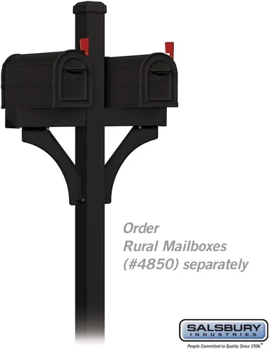 Miniatura 5 de Salsbury Industries 4377BLK Kit de brazo de repuesto para poste de lujo para 1 buzón de carretera, color negro