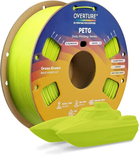 Miniatura 13 de OVERTURE - Filamento PETG de 1/16 de pulgada (1.75 mm) para impresora 3D y FDM, bien enrollado, duradero, carrete de 4.4 libras, dureza firme