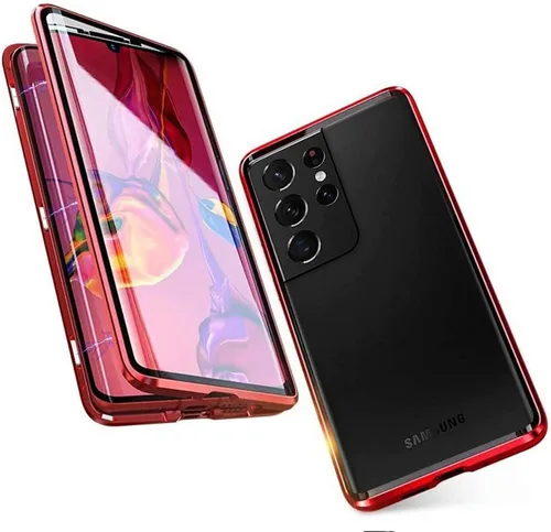 Funda antiespía para Samsung Galaxy S22 Ultra, cubierta magnética de privacidad de doble cara, protector de pantalla de cuerpo completo, rojo, para