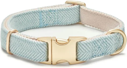 Miniatura 21 de Collar de algodón suave para perro con hebilla de metal, ajustable, resistente, cómodo, collares de pana para perros pequeños, medianos y grandes