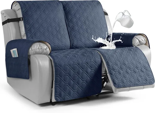 Miniatura 15 de VANSOFY Funda impermeable para sofá reclinable, lavable, funda para sofá reclinable de 1 pieza, protector de muebles con correas elásticas, bolsillo
