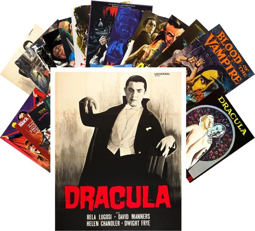 Miniatura 29 de PIXILUV Postales vintage 24 piezas Vintage SciFi Comic Book Art Magazine Covers Negro