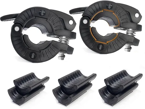 Miniatura 10 de Abrazaderas de barra de 1 pulgada o 2 pulgadas, 2 clips ajustables de liberación rápida, clips de peso olímpicos (rojo, 0.98-1.18 pulgadas)