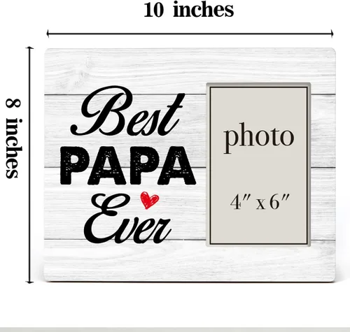 Miniatura 3 de Oqtumes Marco de fotos de regalo para papá, regalo para el abuelo de nietos, regalos para abuelo, marco rústico de madera con el mejor papá