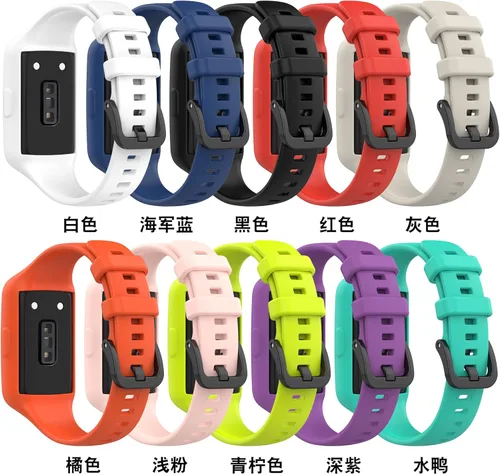 Miniatura 3 de Senter Correa de repuesto de goma suave de liberación rápida para Huawei Band 7 Smart Watch 10 pzas