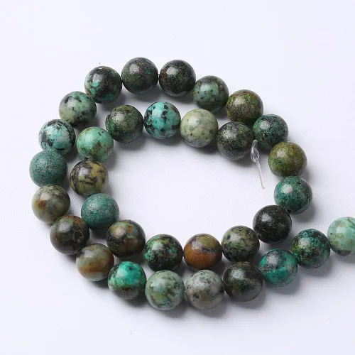 Miniatura 5 de 4mm 90 piezas Cuentas de piedra natural de turquesa africana para hacer joyería Cuentas sueltas de gemas redondas para pulseras, collares, aretes