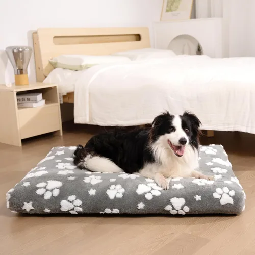 Miniatura 2 de Camas para perros grandes, bonita cama gruesa para perrera, cama mullida para mascotas con funda extraíble lavable y parte inferior antideslizante