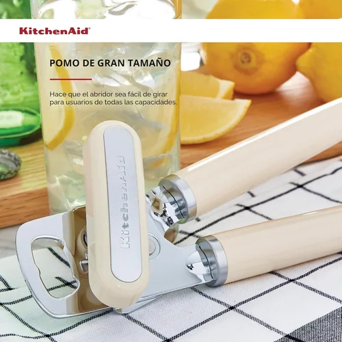 Miniatura 3 de KitchenAid Classic - Abrelatas y sacacorchos multifunción de fácil uso, rueda de corte de acero inoxidable ultra afilada, mangos ergonómicos suaves