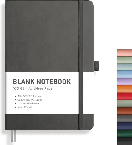 Miniatura 18 de RETTACY Cuaderno rayado, 192 páginas numeradas, tamaño A5 mediano (5.7 x 8.3 pulgadas), para hombres y mujeres, para hacer notas, escritura, trabajo