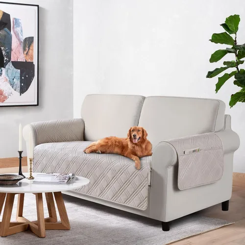 Miniatura 13 de TAOCOCO Fundas de sofá impermeables extragrandes para mascotas y perros con respaldo antideslizante, fundas para asientos de sofá con bolsillo