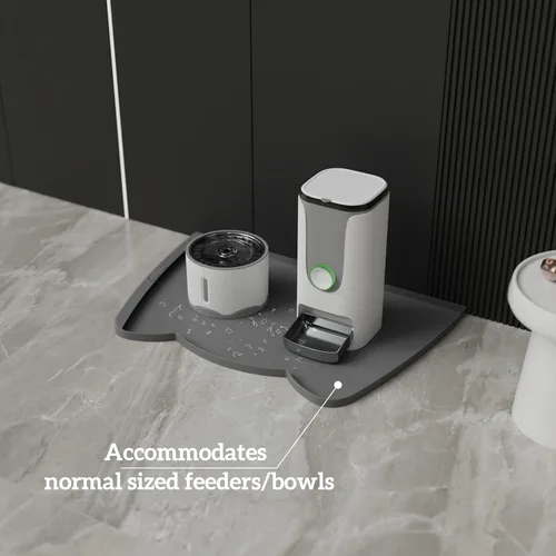 Miniatura 19 de OHMO - Tapete de silicona para alimentos para gatos, tapete de alimentación de mascotas para el piso, antideslizante e impermeable, bandeja de agua