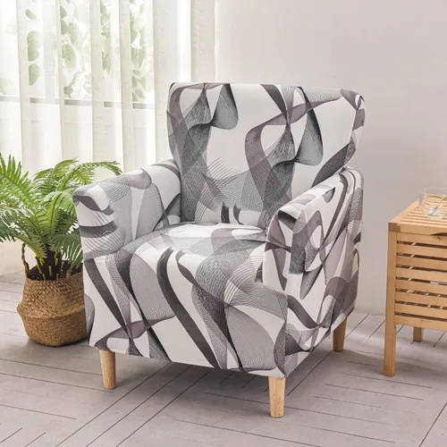 Miniatura 61 de LiveGo - Funda elástica para sillón de mediados de siglo moderno de 1 pieza, fundas de acento de jacquard para silla con brazos, fundas impermeables