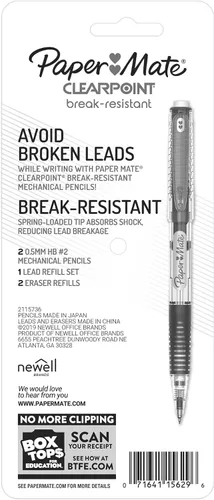 Miniatura 8 de Paper Mate Clearpoint - Lápices mecánicos, plomo HB #2 de 0.020 in, resistente a la rotura, repuestos de borrador, 2 unidades (paquete de 2)