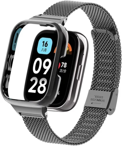 Compatible con Xiaomi Redmi Watch 3 Active Bandas, correa de repuesto de metal de acero inoxidable para reloj inteligente Redmi Watch 3 Active Smart