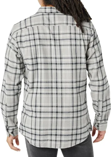 Miniatura 3 de Tienda Essentials Camisa de franela de manga larga con dos bolsillos para hombre