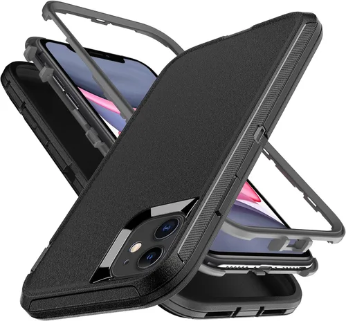 YmhxcY Funda para iPhone 11 a prueba de golpes, a prueba de caídas, a prueba de polvo, 3 capas, duradera, resistente protección para teléfono Apple