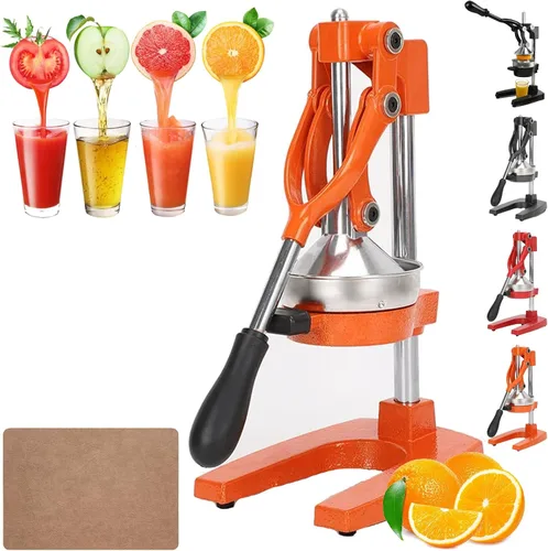 Miniatura 8 de Exprimidor manual de hierro fundido, máquina de prensa manual de exprimidor de cítricos, exprimidor de naranja limón de acero inoxidable resistente