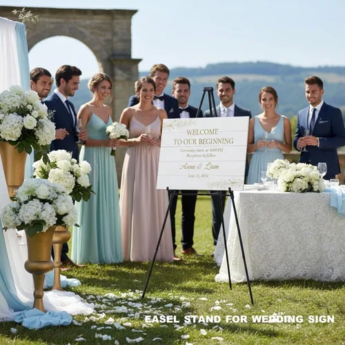 Miniatura 4 de MXG - Caballete de exhibición plegable de aluminio profesional para pintar, carteles, carteles, tablero de mesa ajustable de 33 a 64 pulgadas