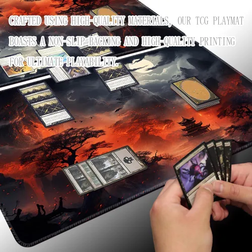 Miniatura 4 de MTG - Tapete de juego tamaño 24 x 14 pulgadas, bolsas de almacenamiento antideslizantes, ideal para entusiastas de los juegos de cartas, tapete